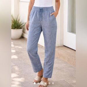 Athleta size 14 dusty blue linen pants
